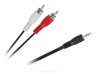 Przewód 2x wtyk RCA - wtyk Jack 3,5mm stereo 1,5m