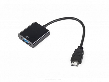 Adapter, przejściówka wtyk HDMI in - gniazdo VGA + audio out