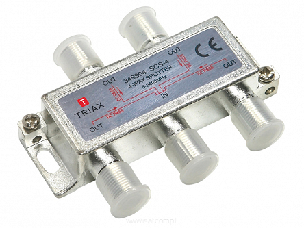 Rozgałęźnik RTV-SAT Triax SCS-4 obsługa konwerterów Unicable 5-2400MHz DC pass