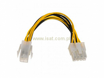 Adapter kabel P4 żeński na EPS(P8) męski 15cm