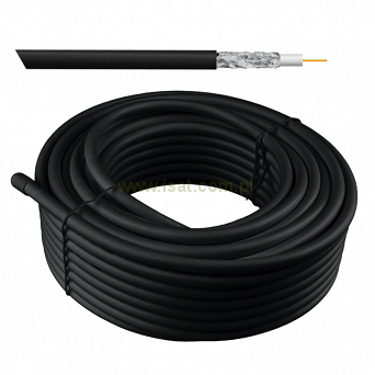 Kabel koncentryczny żelowany RG6, 1.02 mm Cu, 20 m, czarny