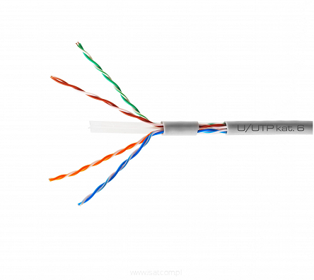 Skrętka komputerowa LAN UTP Cat.6e (drut Cu)  rolka 305m