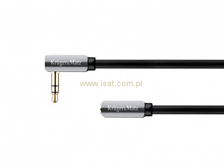 Przedłużacz słuchawkowy Jack 3,5mm wtyk kątowy - gniazdo kabel 1m Kruger&Matz