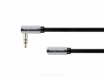 Przedłużacz słuchawkowy Jack 3,5mm wtyk kątowy - gniazdo kabel 1m Kruger&Matz