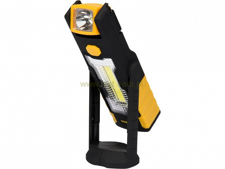 Latarka warsztatowa obrotowa 3W COB led 220Lm, magnes i haczyk