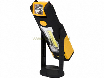 Latarka warsztatowa obrotowa 3W COB led 220Lm, magnes i haczyk