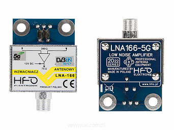 Przedwzmacniacz antenowy DVB-T LNA166-5G 20dB + filtr LTE 174-694MHz VHF + UHF