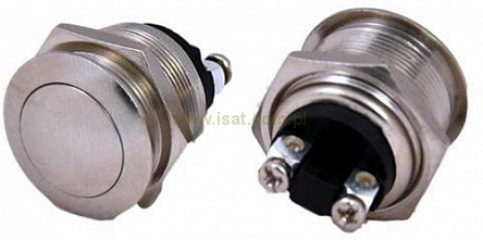 Przełącznik ON-OFF monostabilny 2 pin 230V PBS-28B przyciskany srebrny