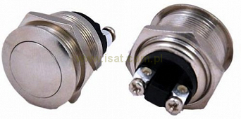 Przełącznik ON-OFF monostabilny 2 pin 230V PBS-28B przyciskany srebrny