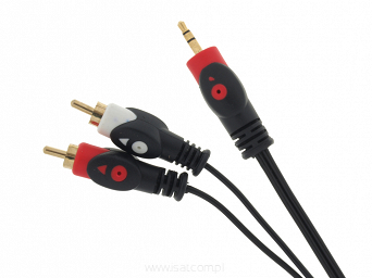 Przewód AUX audio Jack Stereo 3,5mm na 2x wtyki RCA 5m HQ