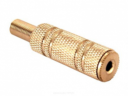 Gniazdo Jack 3,5mm stereo lutowane metal typu GOLD