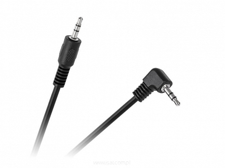 Przewód AUX audio Jack stereo 3,5mm wtyk prosty - wtyk kątowy 0,5m