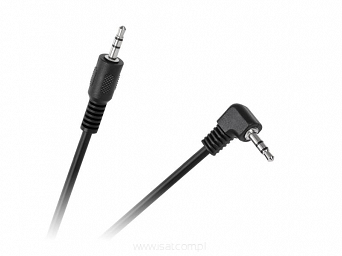 Przewód AUX audio Jack stereo 3,5mm wtyk prosty - wtyk kątowy 0,5m