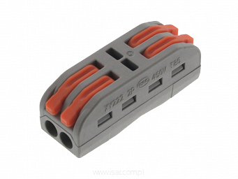 Złączka kostka elektryczna podwójna 2x zacisk dźwigniowy 32A 250V 0.08 - 4mm2