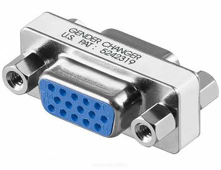 Adapter przejściówka SVGA (D-SUB) gniazdo - gniazdo 15 pin