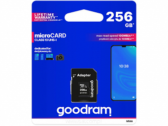 Karta pamięci microSD 256GB UHS-I Goodram z adapterem