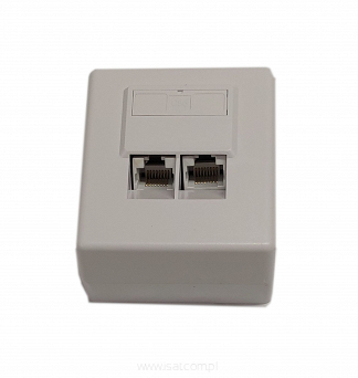 Gniazdo komputerowe 2xRJ45 8p8c cat. 5e UTP obudowa natynkowa