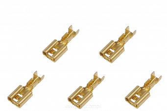 Konektor żeński, prosty 6,3mm nasówka opakowanie 5szt.