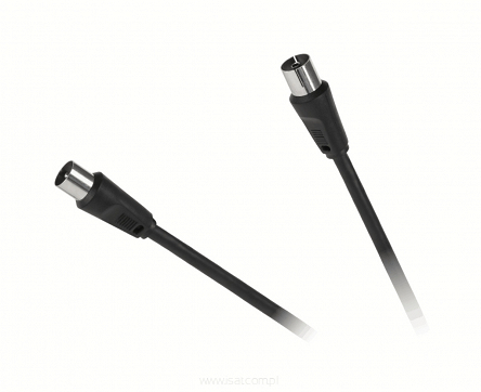 Przewód telewizyjny TV-Video wtyk-gniazdo IEC 5m czarny