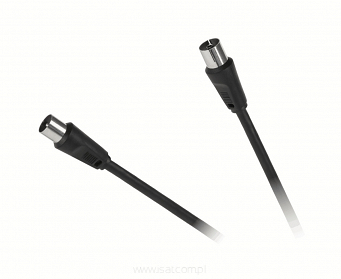 Przewód telewizyjny TV-Video wtyk-gniazdo IEC 5m czarny