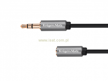 Przedłużacz słuchawkowy Jack 3,5mm wtyk - gniazdo kabel 3m Kruger&Matz Basic