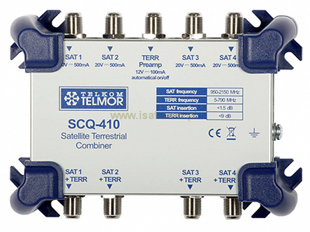 Zwrotnica Telmor RTV/SAT SCQ-410 do konwertera quad i anten DVBT 