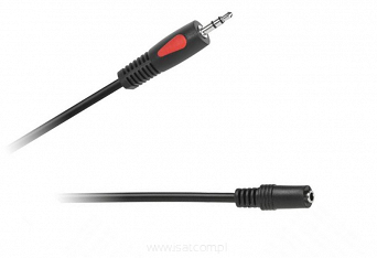 Przedłużacz słuchawkowy wtyk-gniazdo Jack 3,5mm stereo długość 1,8m