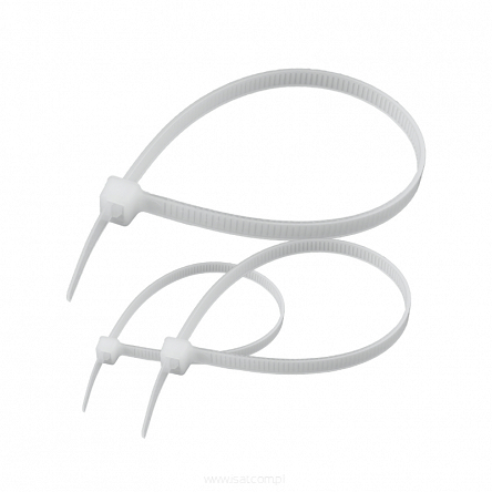 Zestaw opasek zaciskowych białych 60szt. 2,5-4,0mm długości 100/150/200mm
