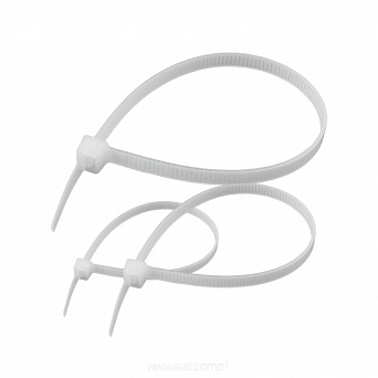 Zestaw opasek zaciskowych białych 60szt. 2,5-4,0mm długości 100/150/200mm