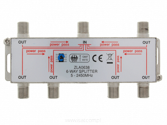 Rozgałęźnik RTV-SAT sześciokrotny STV-1786DC z DC pass