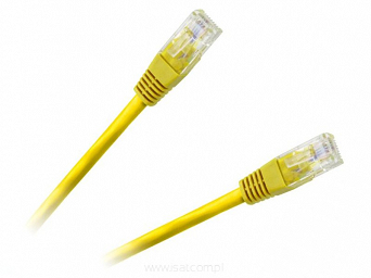 Patchcord przewód kabel UTP kat. 6e 1,5m żółty wtyk - wtyk RJ45