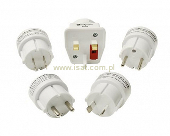 Zestaw adapterów EU / USA / UK / AUS wtyki typu G, I, C, A, E