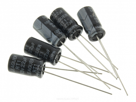 Kondensator elektrolityczny 22uF 63V 6,5x12mm 5sztuk