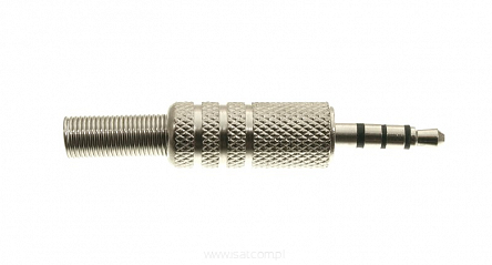 Wtyk Jack 3,5mm 4-polowy metalowy audio i mikrofon