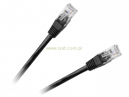 Patchcord przewód kabel UTP kat. 6e 1,0m czarny wtyk - wtyk  patchcord RJ45