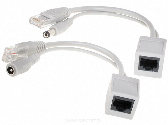 Adaptor zasilania PoE po skrętce do kamer CCTV biały