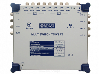 Multiswitch końcowy 9/8 Telmor PREMU TT-9/8 FT aktywny z zasilaczem