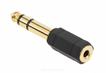 Przejściówka wtyk duży JACK 6,3mm - gniazdo JACK 3,5mm stereo