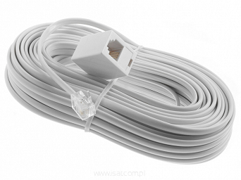 Przedłużacz kabel do telefonu 5m RJ11 6p4c biały