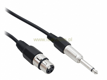 Przewód wtyk Jack 6,3 mono - gniazdo mikrofonowe Canon (XLR) 10,0m