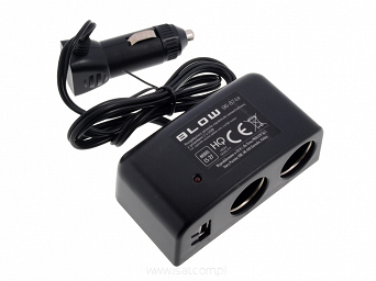 Rozgałęźnik gniazda zapalniczki samochodowej 2x + 1x USB 12-24V 10A Blow