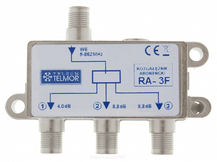 Rozgałęźnik abonencki RTV RA-3F Telmor 3 wyjścia