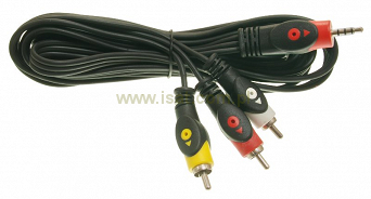 Przewód 3m jack 3,5mm 4-polowy 3xRCA Cinch