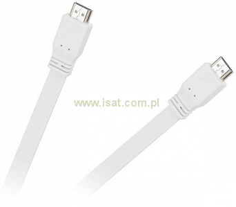 Płaski kabel HDMI v2.0 slim 1,5m biały