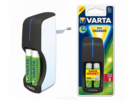 Ładowarka sieciowa do akumulatorów AAA, AA VARTA Mini 2 kanałowa + 2xAA 2100mAh