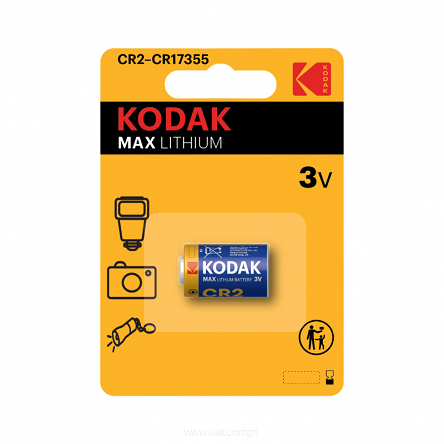 Bateria CR2, 1 szt.,MAX LITHIUM, KODAK do kamer i aparatów foto