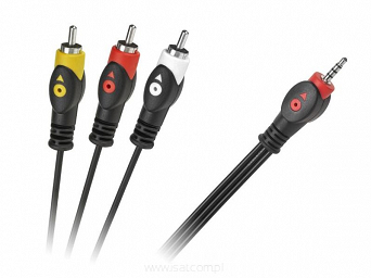 Kabel Jack 3,5mm 4-polowy - 3xRCA cinch AV 1,5m