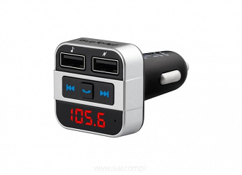 Transmiter samochodowy FM bluetooth 4.2 2xUSB + AUX