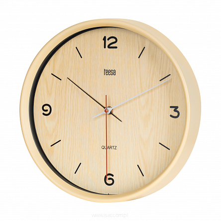 Zegar ścienny 30 cm jasny brąz mechanizm kwarcowy