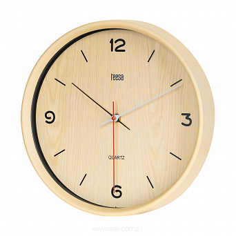 Zegar ścienny 30 cm jasny brąz mechanizm kwarcowy